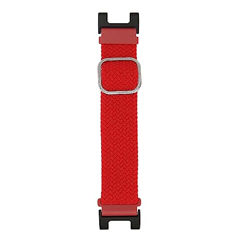 Jopwkuin Sport-Smartwatch-Armband, Nylon, 0,9 Zoll, Atmungsaktiv, Schweißfest, Elastisch, Smartwatch-Armband, Verstellbare Schnalle Zum Laufen (Rot) von Jopwkuin