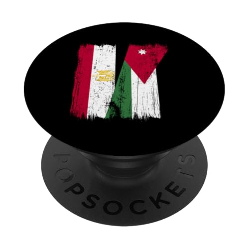Ägypten, Jordanien, halbe Flagge, ägyptische jordanische Wurzeln PopSockets Klebender PopGrip Ägypten, Jordanien, halbe Flagge, ägyptische jordanische Wurzeln PopSockets Klebender PopGrip von Jordan Flag Designs Proud Jordanian Roots