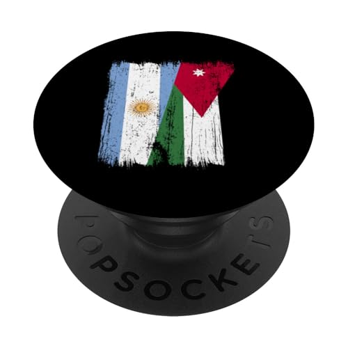 Argentinien, Jordanien, halbe Flagge, argentinische jordanische Wurzeln PopSockets Klebender PopGrip Argentinien, Jordanien, halbe Flagge, argentinische jordanische Wurzeln PopSockets Klebender PopGrip von Jordan Flag Designs Proud Jordanian Roots