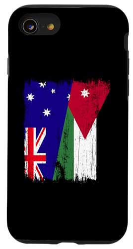 Australien, Jordanien, halbe Flagge, australische jordanische Wurzeln Hülle für iPhone SE (2020) / 7 / 8 von Jordan Flag Designs Proud Jordanian Roots