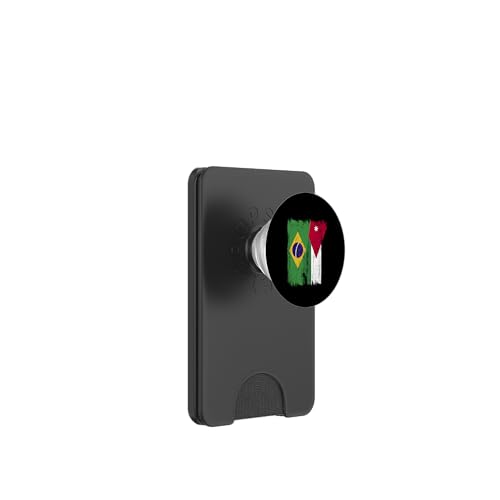 Brasilien, Jordanien, halbe Flagge, brasilianische jordanische Wurzeln PopSockets PopWallet für MagSafe Brasilien, Jordanien, halbe Flagge, brasilianische jordanische Wurzeln PopSockets PopWallet für MagSafe von Jordan Flag Designs Proud Jordanian Roots