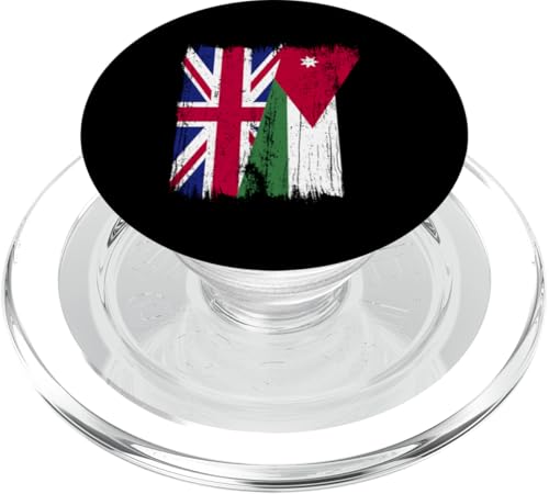 Britische Jordanien, halbe Flagge, britische jordanische Wurzeln PopSockets PopGrip für MagSafe von Jordan Flag Designs Proud Jordanian Roots