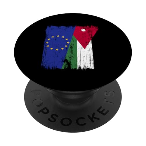 EU Jordanien Halbflagge Europäische Union Jordanien Wurzeln PopSockets Klebender PopGrip EU Jordanien Halbflagge Europäische Union Jordanien Wurzeln PopSockets Klebender PopGrip von Jordan Flag Designs Proud Jordanian Roots