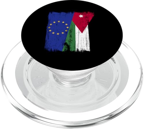 EU Jordanien Halbflagge Europäische Union Jordanien Wurzeln PopSockets PopGrip für MagSafe EU Jordanien Halbflagge Europäische Union Jordanien Wurzeln PopSockets PopGrip für MagSafe von Jordan Flag Designs Proud Jordanian Roots