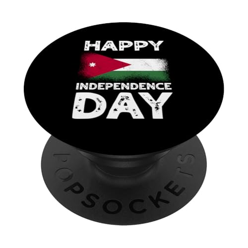 Happy Independence Day Jordanien PopSockets Klebender PopGrip Happy Independence Day Jordanien PopSockets Klebender PopGrip von Jordan Flag Designs Proud Jordanian Roots