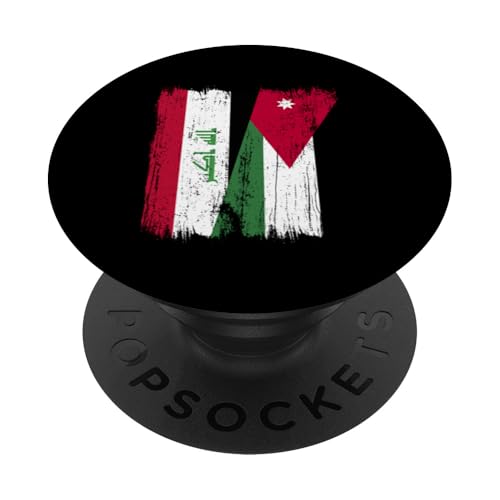 Irak Jordanien Halbflagge Irakische jordanische Wurzeln PopSockets Klebender PopGrip Irak Jordanien Halbflagge Irakische jordanische Wurzeln PopSockets Klebender PopGrip von Jordan Flag Designs Proud Jordanian Roots