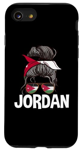Jordan Girl Unordentlicher Haarbrötchen Jordanian Women Pride Hülle für iPhone SE (2020) / 7 / 8 von Jordan Flag Designs Proud Jordanian Roots