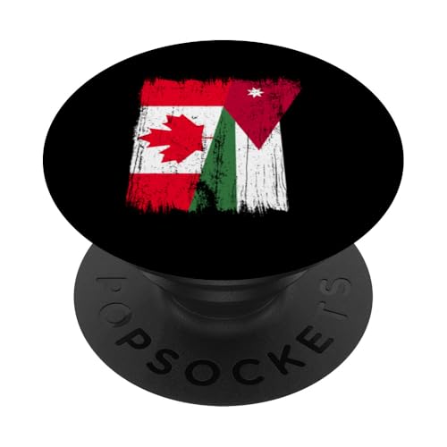 Kanada, Jordanien, halbe Flagge, kanadische jordanische Wurzeln PopSockets Klebender PopGrip Kanada, Jordanien, halbe Flagge, kanadische jordanische Wurzeln PopSockets Klebender PopGrip von Jordan Flag Designs Proud Jordanian Roots