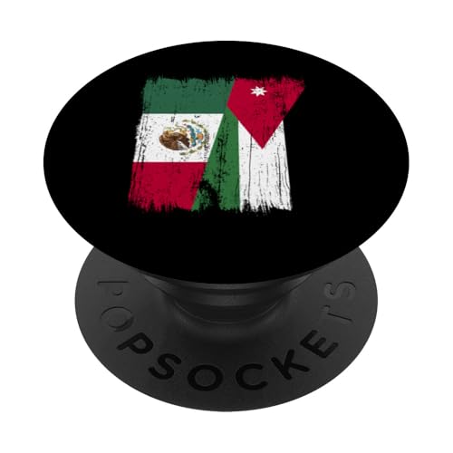 Mexiko, Jordanien, halbe Flagge, mexikanische jordanische Wurzeln PopSockets Klebender PopGrip Mexiko, Jordanien, halbe Flagge, mexikanische jordanische Wurzeln PopSockets Klebender PopGrip von Jordan Flag Designs Proud Jordanian Roots