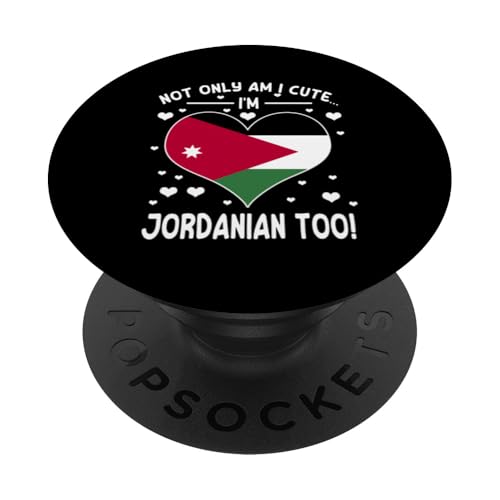 Niedlicher Jordanischer Spruch Jordanien Herz Flagge tragen PopSockets Klebender PopGrip von Jordan Flag Designs Proud Jordanian Roots