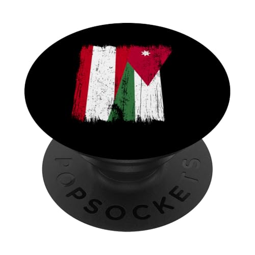 Österreich, Jordanien, halbe Flagge, österreichische jordanische Wurzeln PopSockets Klebender PopGrip Österreich, Jordanien, halbe Flagge, österreichische jordanische Wurzeln PopSockets Klebender PopGrip von Jordan Flag Designs Proud Jordanian Roots