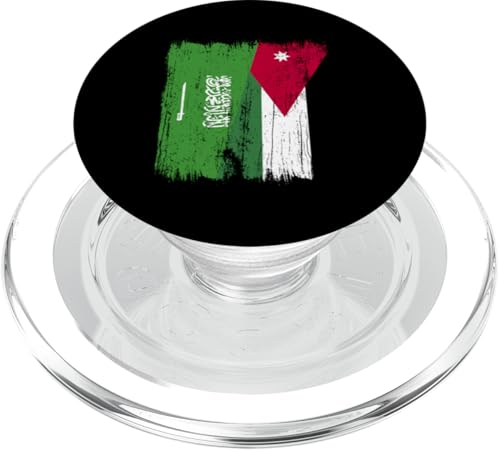 Saudi-Arabien, Jordanien, halbe Flagge, saudi-jordanische Wurzeln PopSockets PopGrip für MagSafe Saudi-Arabien, Jordanien, halbe Flagge, saudi-jordanische Wurzeln PopSockets PopGrip für MagSafe von Jordan Flag Designs Proud Jordanian Roots