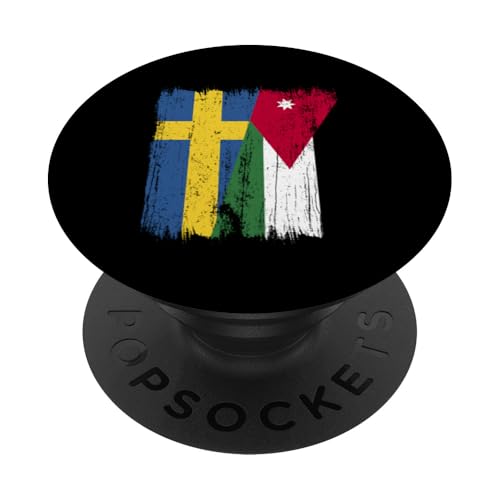 Schweden Jordanien Halbflagge schwedische jordanische Wurzeln PopSockets Klebender PopGrip Schweden Jordanien Halbflagge schwedische jordanische Wurzeln PopSockets Klebender PopGrip von Jordan Flag Designs Proud Jordanian Roots