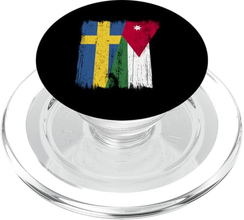 Schweden Jordanien Halbflagge schwedische jordanische Wurzeln PopSockets PopGrip für MagSafe Schweden Jordanien Halbflagge schwedische jordanische Wurzeln PopSockets PopGrip für MagSafe von Jordan Flag Designs Proud Jordanian Roots