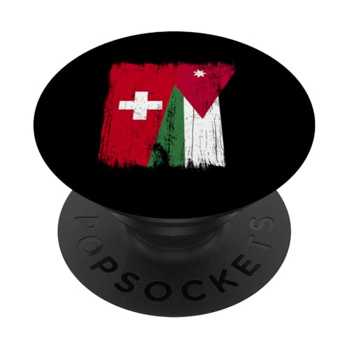 Schweiz Jordanien Halbflagge Schweizer Jordanische Wurzeln PopSockets Klebender PopGrip Schweiz Jordanien Halbflagge Schweizer Jordanische Wurzeln PopSockets Klebender PopGrip von Jordan Flag Designs Proud Jordanian Roots