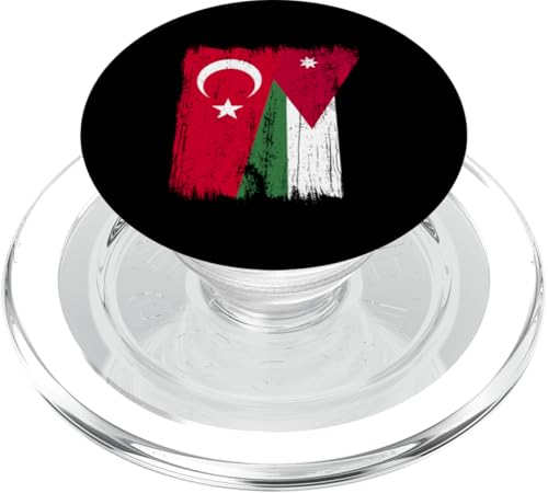 Türkei, Jordanien, halbe Flagge, türkische jordanische Wurzeln PopSockets PopGrip für MagSafe Türkei, Jordanien, halbe Flagge, türkische jordanische Wurzeln PopSockets PopGrip für MagSafe von Jordan Flag Designs Proud Jordanian Roots