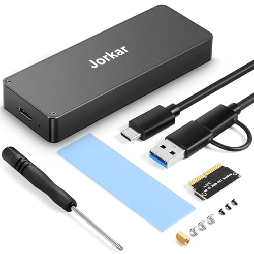 Jorkar CNC Externe SSD-Gehäuse für MacBook Air/Pro 12+16 Pin Mid 2013-2017, Festplatten Gehäuse für A1466 A1465 A1502 A1398, Mac SSD auf USB C 3.2 Leser Enclosure (NO SSD) von Jorkar
