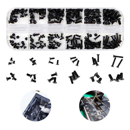 240 Stück PC Schrauben Set, Computer Reparatur Schrauben, Kohlenstoffstahl Laptop Zubehör Schrauben, M2 M2.5 M3 Schwarz Mainbord Lüfter Festplatten Micro Motherboard Abstandshalter Gehäuse 240 Stück PC Schrauben Set, Computer Reparatur Schrauben, Kohlenstoffstahl Laptop Zubehör Schrauben, M2 M2.5 M3 Schwarz Mainbord Lüfter Festplatten Micro Motherboard Abstandshalter Gehäuse von Jormftte