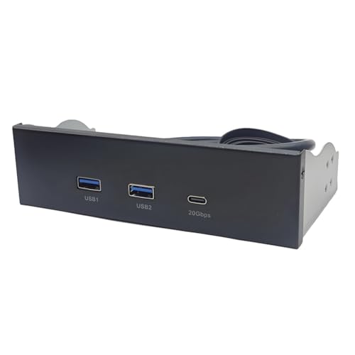 Joselin USB-Frontpanel für PC, 2 Ports USB 3.2 GEN1 5 Gbit/S + 1 Port Type-C 10 Gbit/S/20 Gbit/S Hub für Desktop 5,25 Diskettenlaufwerkschacht Joselin USB-Frontpanel für PC, 2 Ports USB 3.2 GEN1 5 Gbit/S + 1 Port Type-C 10 Gbit/S/20 Gbit/S Hub für Desktop 5,25 Diskettenlaufwerkschacht von Joselin