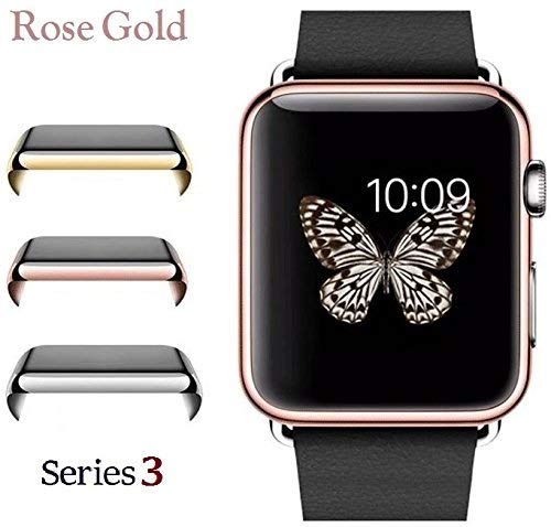 Wandregal Josi Minea Apple Armbanduhr 3 [42 mm] Schutzhülle Schutzhülle zum Aufstecken mit integriertem CLEAR Displayschutzfolie – kratzfest und stoßfest Shield Guard HD Ultra Thin Cover für Apple Watch Serie 3–42 mm, rose gold von Josi Minea