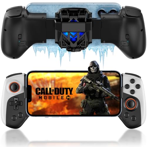 Joso Phone Controller for iPhone/Android with Phone Case Support, Mobile Gaming Controller with Cooler for iPhone 16/15/14, Galaxy S24/S23/S22 - Universal Fit, Customizable Buttons, Turbo Joso Phone Controller for iPhone/Android with Phone Case Support, Mobile Gaming Controller with Cooler for iPhone 16/15/14, Galaxy S24/S23/S22 - Universal Fit, Customizable Buttons, Turbo von Joso