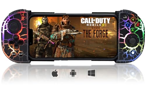 Mobile Spiele-Controller Für Android/iPhone/PC, Joso Drahtloser Controller Für iOS Mit Einzigartigem Cracked Surface Design/Rgb-Beleuchtung Programmierbar/Turbo, Spielen Sie CODM, Genshin Impact von Joso