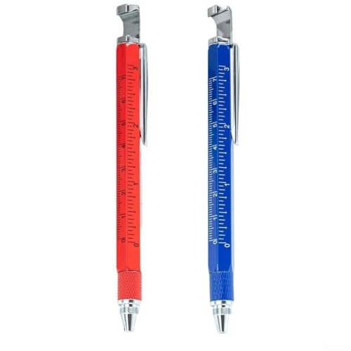 Jotekonoby 2-in-1-Lineal-Set mit Geltinte, Multitool mit Wasserwaage, Schraubendreher, kapazitiver Eingabestift, metrische imperiale Skalen zum Messen, Schreiben, Zeichnen, Reparatur, 2 Stück (rot Jotekonoby 2-in-1-Lineal-Set mit Geltinte, Multitool mit Wasserwaage, Schraubendreher, kapazitiver Eingabestift, metrische imperiale Skalen zum Messen, Schreiben, Zeichnen, Reparatur, 2 Stück (rot von Jotekonoby