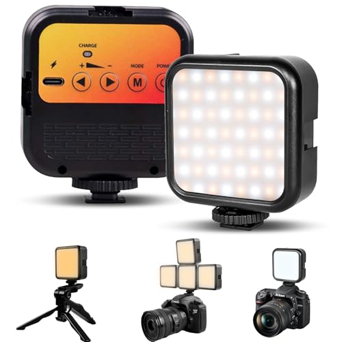 Journeyside Mini LED Videoleuchte,62 LED-Perlen mit 3 Inbegriffen Cold Shoe, Tragbare Kamera Licht 1200 mAh,Kamera Licht Klein 3000K-5500K mit 3 Lichteffekte für Aufnahmen, Live-Streaming Journeyside Mini LED Videoleuchte,62 LED-Perlen mit 3 Inbegriffen Cold Shoe, Tragbare Kamera Licht 1200 mAh,Kamera Licht Klein 3000K-5500K mit 3 Lichteffekte für Aufnahmen, Live-Streaming von Journeyside