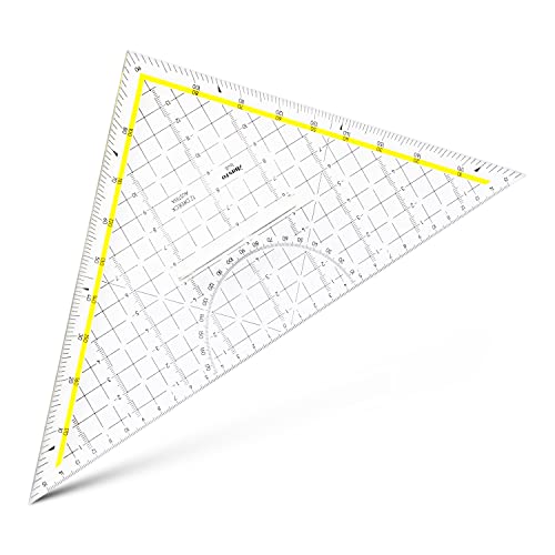 Aristo 1648/2 TZ-Dreieck mit Griff (Hypotenuse 32,5 cm, Tuschenoppen, Facette an Hypotenuse, Plexiglas mit Tiefenprägung, Made in Austria) transparent von Aristo