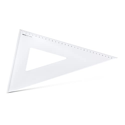 Aristo AR6031F Dreieck 60° mit Facette (lange Kathete 311mm, Hypotenuse 360mm, abriebfeste Tiefprägung der Teilung, Plexiglas) transparent von Aristo