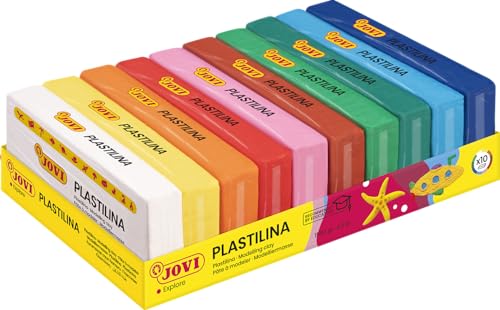 Jovi Plastilin, leicht formbare Modelliermasse für Kinder ab 2 Jahren, 10 Farben je 150g von Jovi