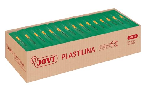 Jovi Plastilina Knetmasse, 15 Tabletten 350 g, dunkelgrün (7211), gramos von Jovi