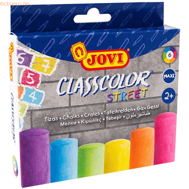 Jovi Straßenmalkreide Classcolor Street VE=6 Stück farbig Staubschutzb von Jovi