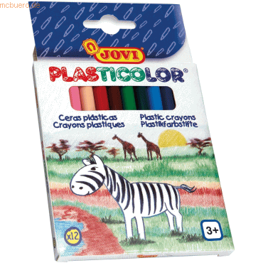 Jovi Wachsmalstifte Plasticolor rund VE=12 Stück farblich sortiert Jovi Wachsmalstifte Plasticolor rund VE=12 Stück farblich sortiert von Jovi