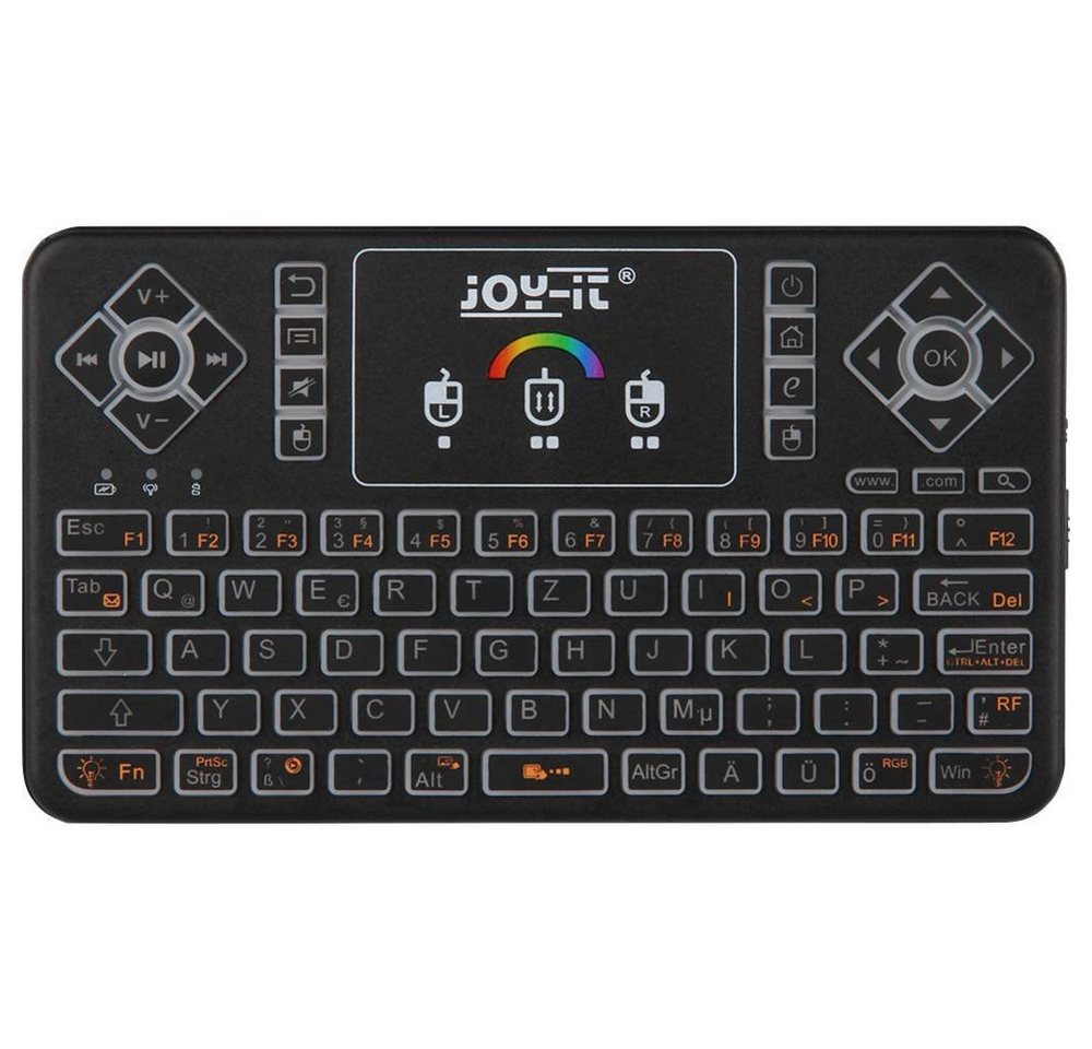 Joy-it Mini Wireless Keyboard mit Touchpad Tastatur (Integriertes Touchpad) von Joy-it