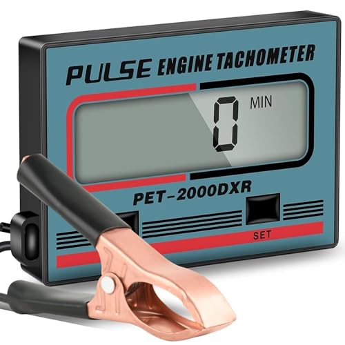 Digitaler Drehzahlmesser, 2/4 Takt Induktiver Drehzahlmesser, Digital Tachometer mit Stundenzähler, Drehzahlmesser Motorsäge für Motorrad Schneefräse Motocross Rasenmäher Generator Kettensäge von JoyFan