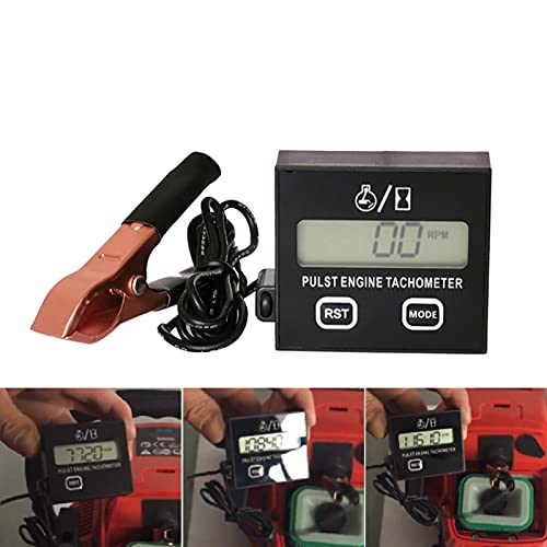 JoyFan Digitaler Kettensägen-Drehzahlmesser - Drehzahlmesser für Kettensäge Cropper Generator Rasenmäher RV ATV Dirt Bike Motocross Boot Traktor (Schwarz) von JoyFan