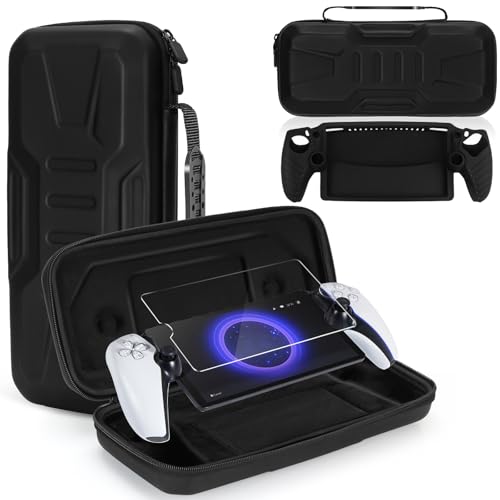 JoyHood 3 in 1 Zubehör-Kit Kompatibel mit Playstation Portal, Hartschale Portable Reisetasche für PS5 Portal, Tragetasche für PS Portal mit Displayschutzfolie, Silikon-Schutzhülle (Schwarz) von JoyHood