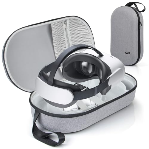 JoyHood Hartschalen-Tragetasche kompatibel mit VR-Headset, Reise-Aufbewahrungstasche passend für VR-Brille für Elite Strap/Touch Controller/Akkupack/Ladekabel, Grau JoyHood Hartschalen-Tragetasche kompatibel mit VR-Headset, Reise-Aufbewahrungstasche passend für VR-Brille für Elite Strap/Touch Controller/Akkupack/Ladekabel, Grau von JoyHood
