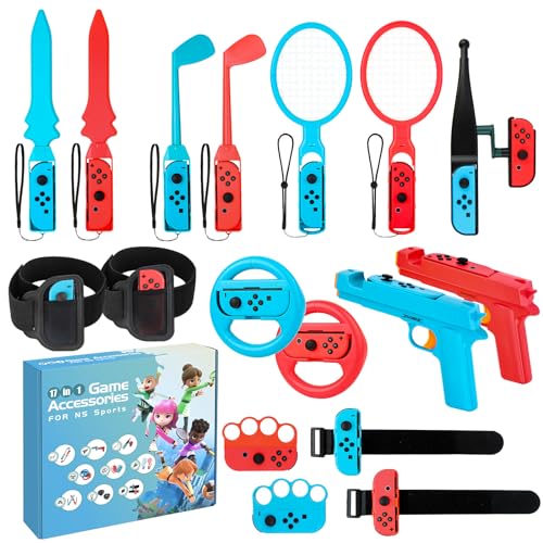 JoyHood Switch Sports Zubehör Set für Switch & OLED, 17 in 1 Family Party Switch Spiele Zubehör Kit für Joy-Con Controller, Geschenke für Kinder & Erwachsene JoyHood Switch Sports Zubehör Set für Switch & OLED, 17 in 1 Family Party Switch Spiele Zubehör Kit für Joy-Con Controller, Geschenke für Kinder & Erwachsene von JoyHood