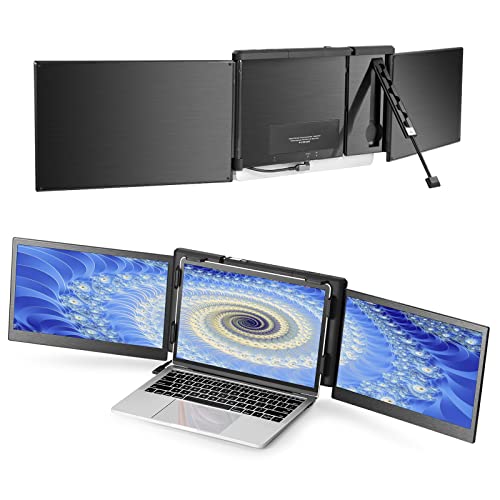 JoyReal Tragbarer Laptop-Monitor für MacBook, 30,5 cm (12 Zoll) Dreifach-Monitor für Laptop, 1080P externer Monitor für Mac Pro Air, Einzelkabelanschluss von JoyReal