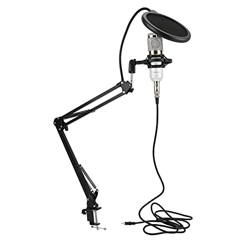 Joyance M9 o Interface Soundkarte, Live Voice Mixer mit mehreren Effekten, Externe USB Soundkarte, Inklusive BM800 Kondensator Mikrofon Kit mit Flexiblem Arm, Weiß Silber von Joyance