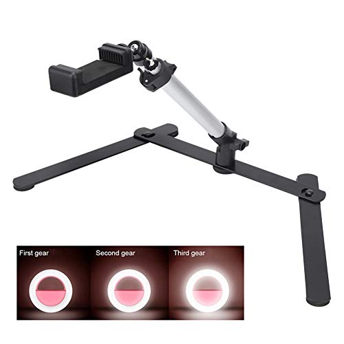 Joyance Tischtelefon Live Halterung, Down Shot Fotografie Video Kit mit Fülllicht 5600K, Bluetooth Fernbedienung, Smartphone Clip für Live Streaming und Aufnahme Joyance Tischtelefon Live Halterung, Down Shot Fotografie Video Kit mit Fülllicht 5600K, Bluetooth Fernbedienung, Smartphone Clip für Live Streaming und Aufnahme von Joyance