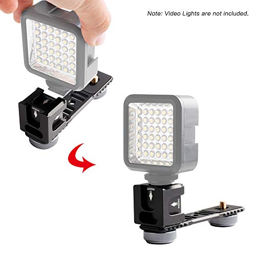 Joyance Universal Aluminiumlegierung Gimbal Extension Bar Bracket Adapter, 4 Cold Shoe Mounts, 1/4 Zoll Screw Adapter for LED Video Light, Microphone, for, FeiyuTech von Joyance
