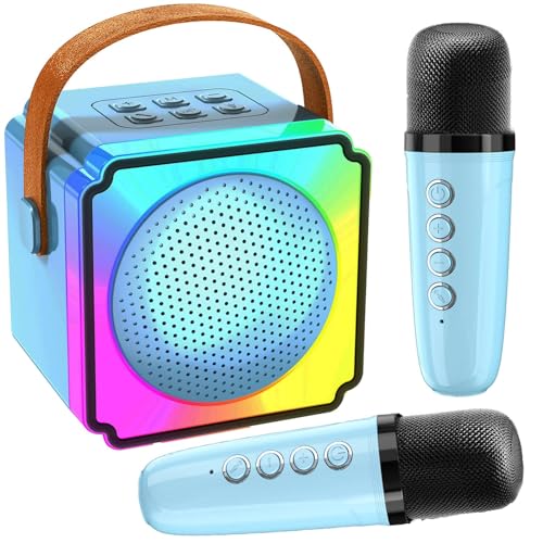 Joycome Karaoke Maschine mit 2 Mikrofonen, Tragbares Bluetooth Karaoke Maschine für Kinder Erwachsene mit Stimme wechselnde Effekte & LED-Lichter Jungen Mädchen Geschenke Spielzeug von Joycome
