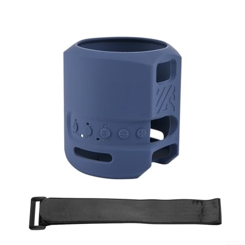 JoyousMall Lautsprecher-Schutzhülle, tragbare, wasserdichte Silikonhülle für Sony SRS-XB13-Lautsprecher, schwarz und blau, 10 x 8 x 8 (blau) von JoyousMall