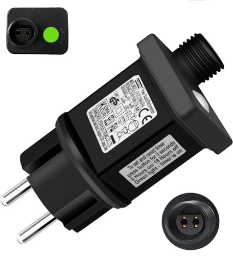 Joysing Netzteil 31V Stecker für Lichterkette, Lichterkette Stecker mit Timer Speicherfunktion, IP44 Wasserdicht Lichterketten Adapter Trafo 9 Modi Steckernetzteil für weihnachtsbeleuchtung von Joysing