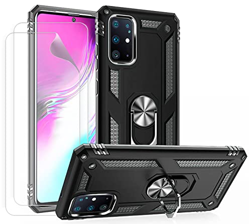 JOYTAG Hülle für Samsung S20 Hülle,handyHülle+Schutzfolie [2 Stück] Silikon TPU 360 Grad Drehring aus Halter magnetisch Autotelefon case-Schwarz von JOYTAG