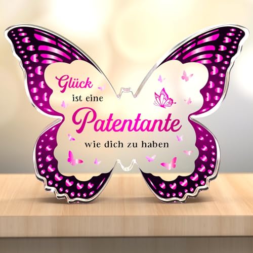 JOYVADO Patentante Geschenke zum Muttertag, Schmetterlings Acryldekoration, Patentante Fragen Geschenk zum Geburtstag von Joyvado