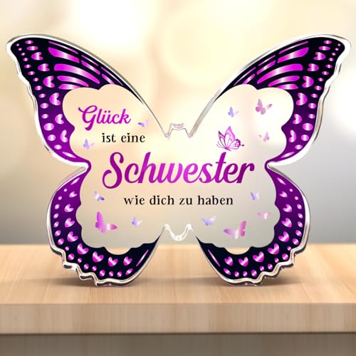 JOYVADO Schwester Geschenk zum Muttertag, Schmetterlings Acryl Briefbeschwerer, Geschenke für Schwester zum Geburtstag Weihnachten JOYVADO Schwester Geschenk zum Muttertag, Schmetterlings Acryl Briefbeschwerer, Geschenke für Schwester zum Geburtstag Weihnachten von Joyvado